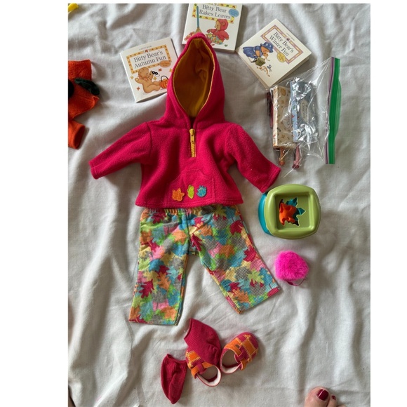 Retired American Girl Bitty Baby Fall Leaf Outfit with Puzzle and book - Picture 3 of 3